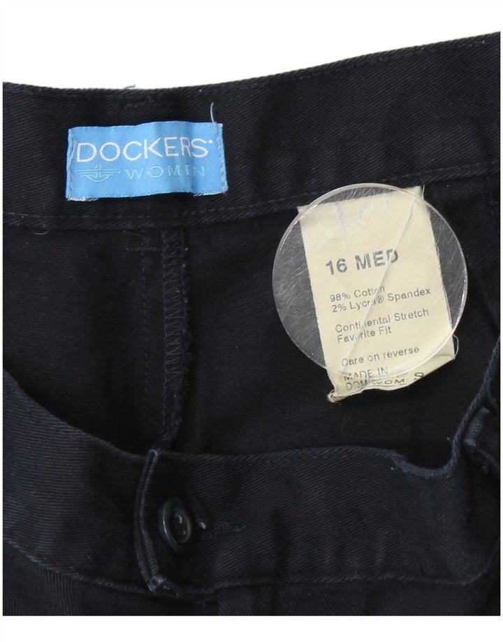 Calça casual feminina DOCKERS de cintura alta US 16 2XL W34 L30 azul marinho