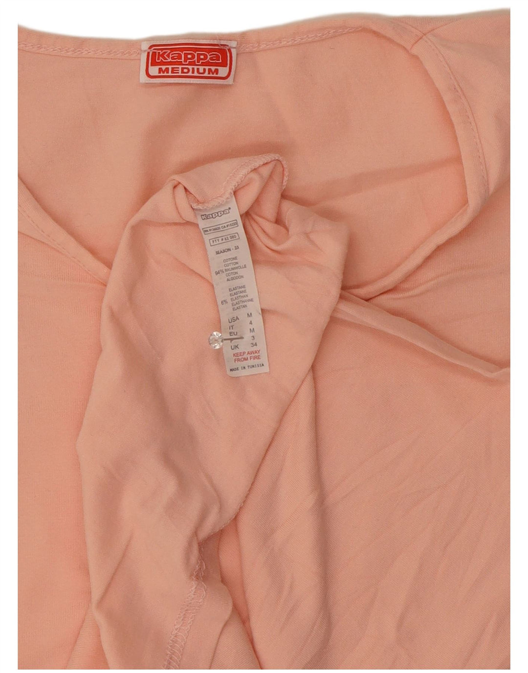 Camiseta feminina Kappa UK 12 algodão rosa médio