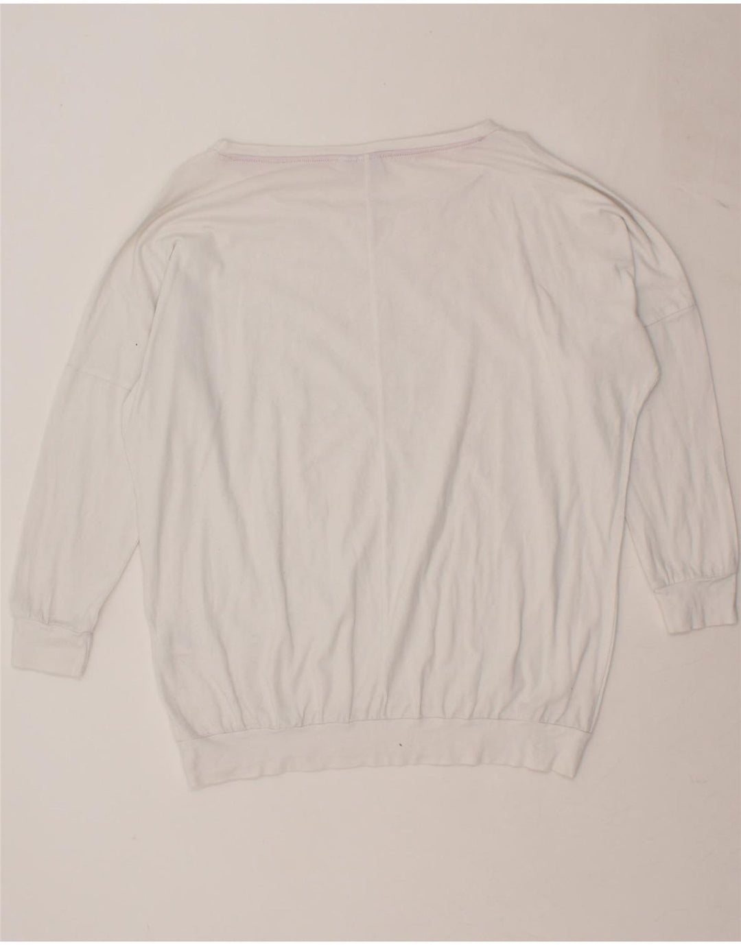 ELLESSE Womens Graphic Sweatshirt Jumper UK 14 Medium White Cotton Vintage Ellesse and Second-Hand Ellesse from Messina Hembry 