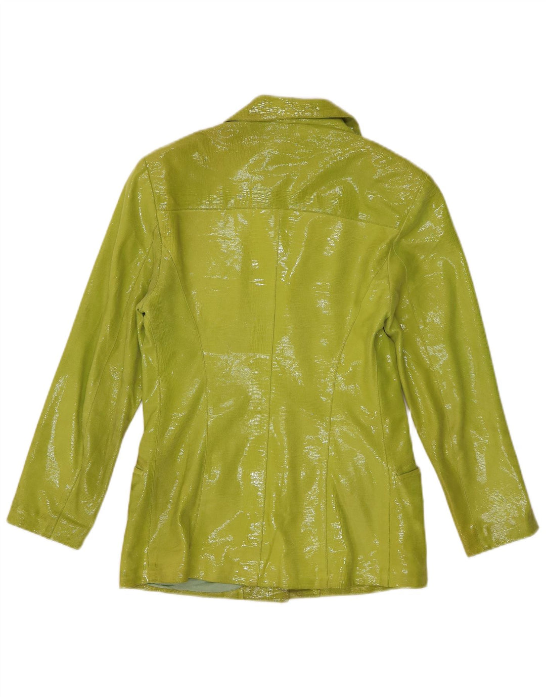 Jaqueta blazer feminina vintage com 3 botões IT 40 estampa animal verde pequena