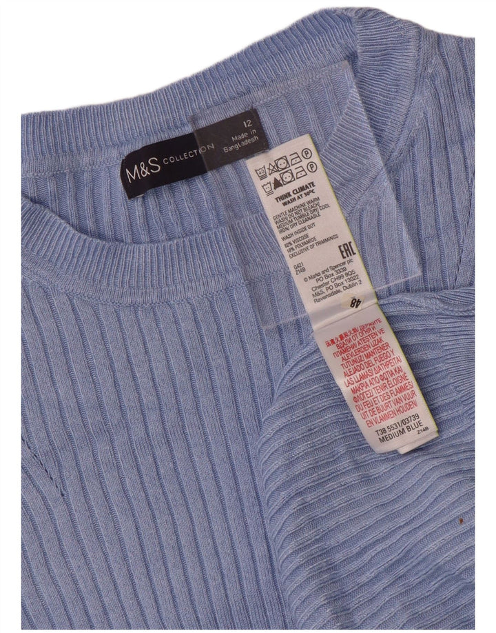 Suéter feminino Marks & Spencer com gola canoa Reino Unido 12 azul médio