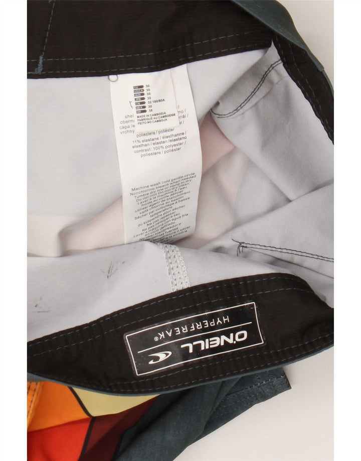 Shorts de natação masculino O'Neill de poliéster listrado multicolorido médio