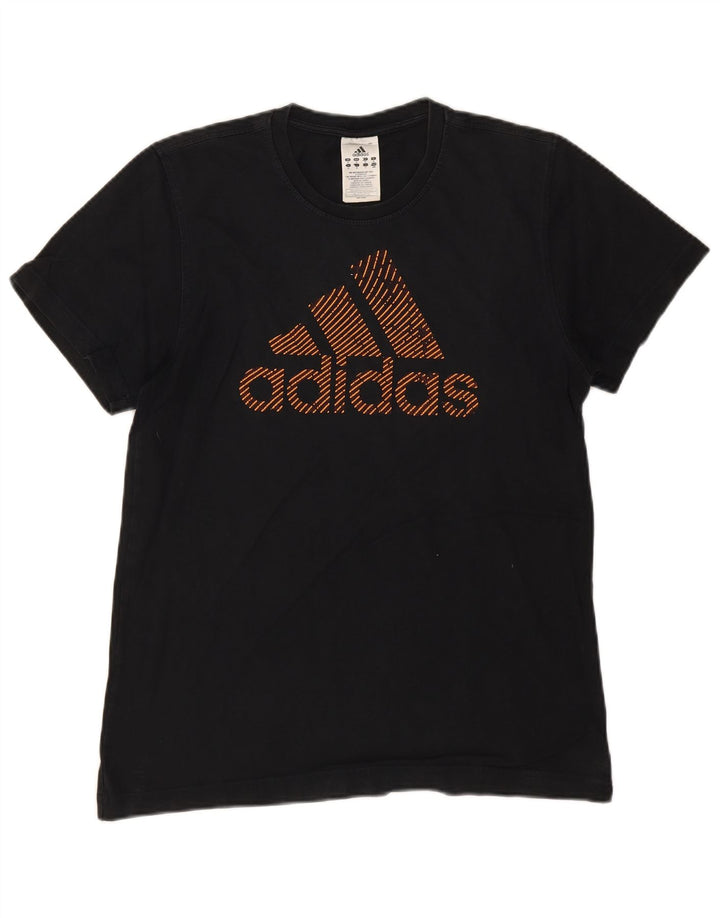 Adidas Mens Graphic T-Shirt Top Médio Algodão Preto