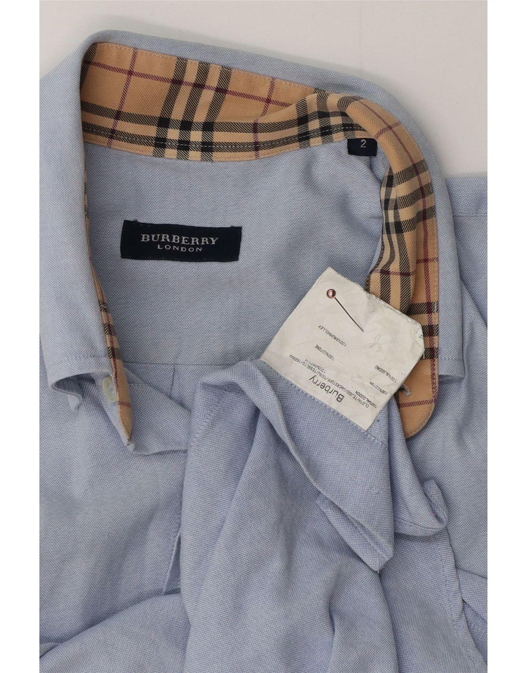 Camisa masculina BURBERRY algodão azul médio