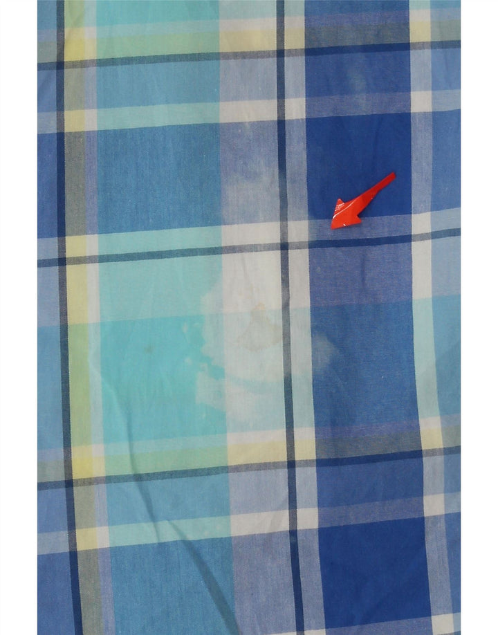 CHAPS Mens Short Sleeve Shirt 2XL Blue Check Cotton Vintage Chaps and Second-Hand Chaps from Messina Hembry 