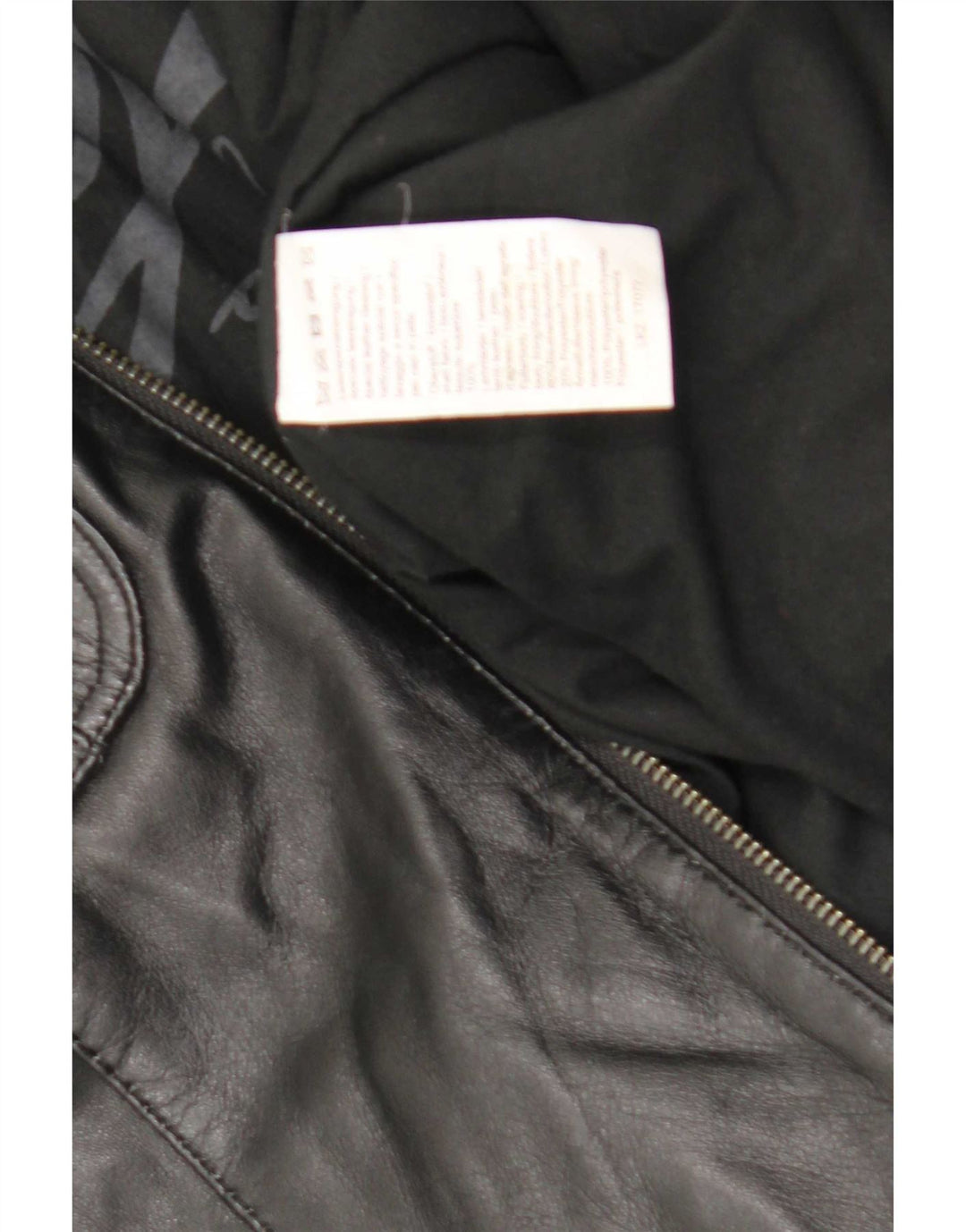 Jaqueta de couro militar vintage feminina Reino Unido 12 couro preto médio