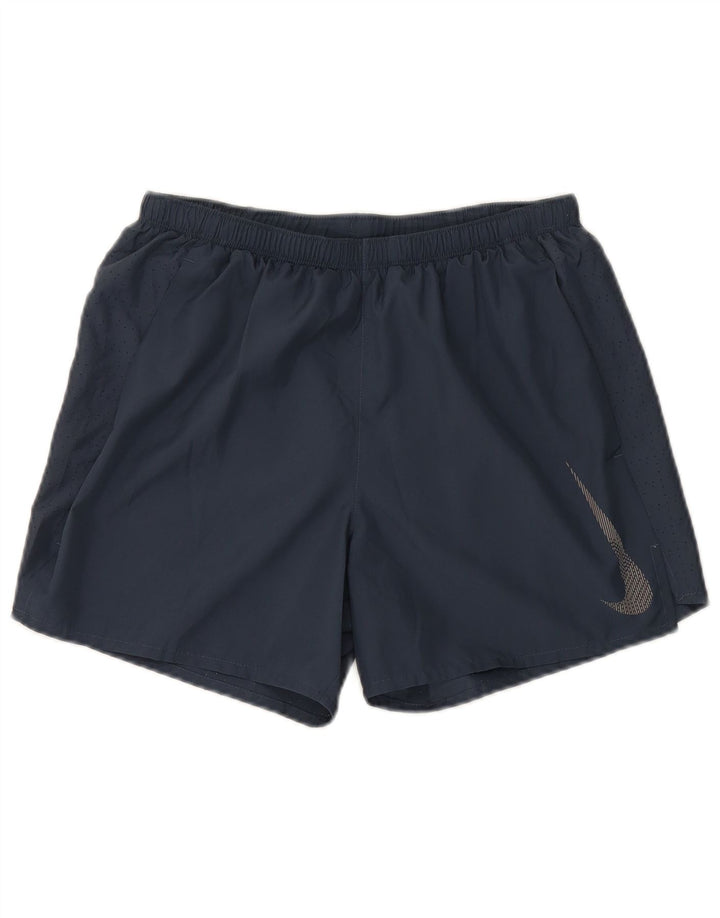 Shorts esportivos masculinos Nike Dri Fit médio azul marinho poliéster