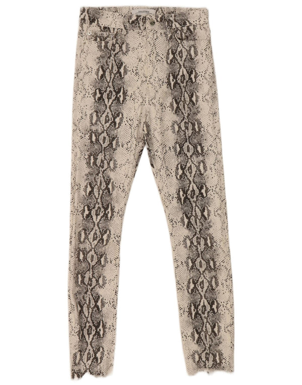 Zara Jeans Skinny Feminino EU 36 XS W26 L26 Branco Animal Print Algodão