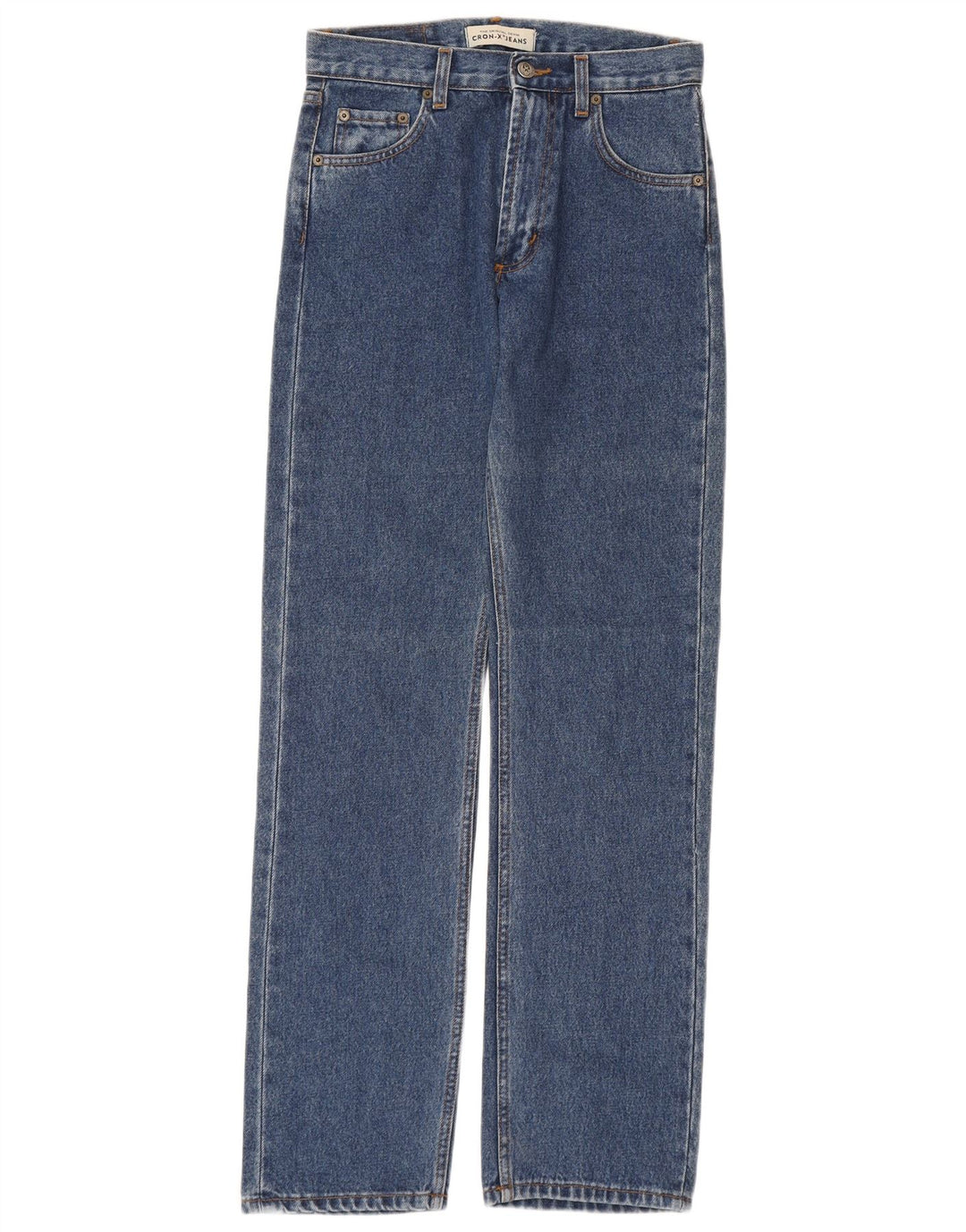 Calça jeans reta feminina CRON-X W28 L32 algodão azul