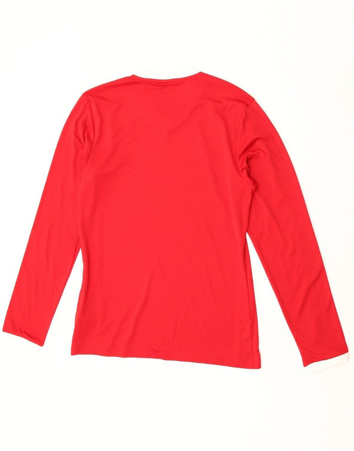 ADIDAS Mens Climalite Top Manga Longa Pequeno Poliéster Vermelho