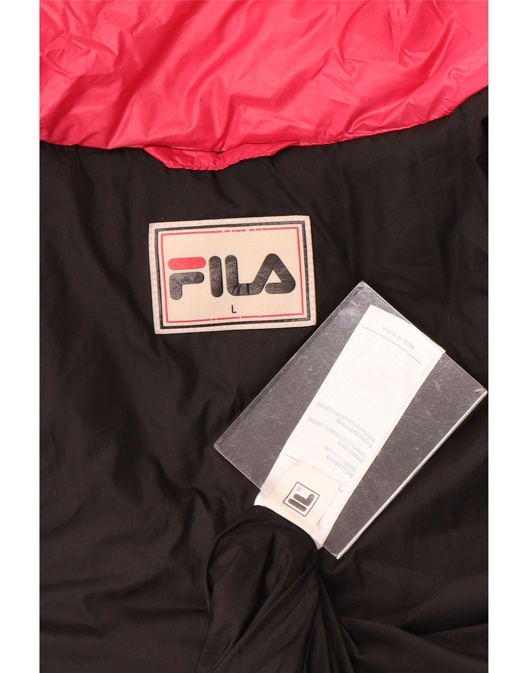 Jaqueta acolchoada feminina Fila UK 16 grande poliéster colorblock multicolorido