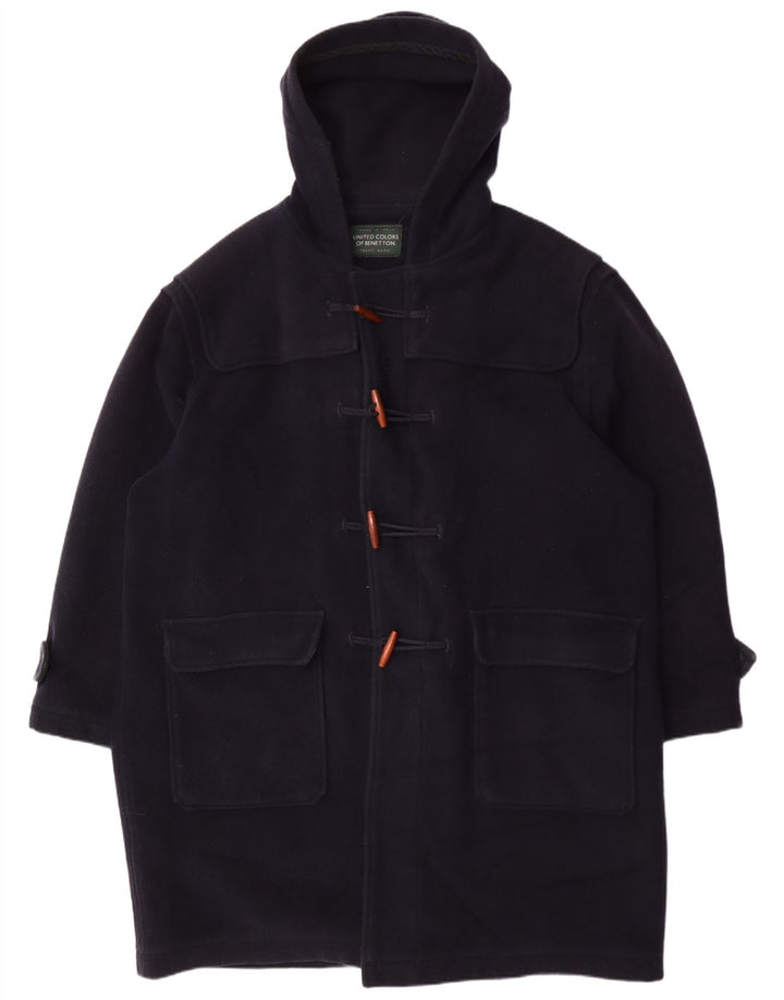 Casaco masculino com capuz BENETTON IT 54 2XL lã azul marinho