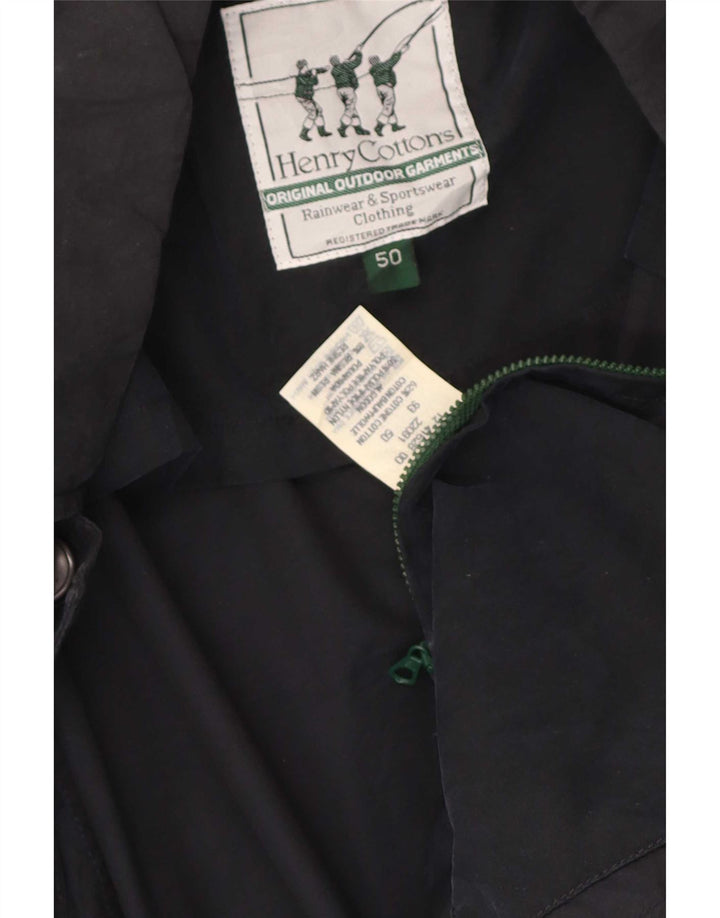 Jaqueta de chuva masculina Henry Cottons IT 50 grande algodão azul marinho