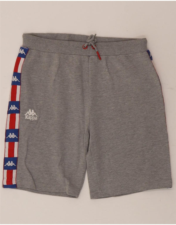 Kappa Mens Graphic Sport Shorts Médio Cinza Colorblock Algodão