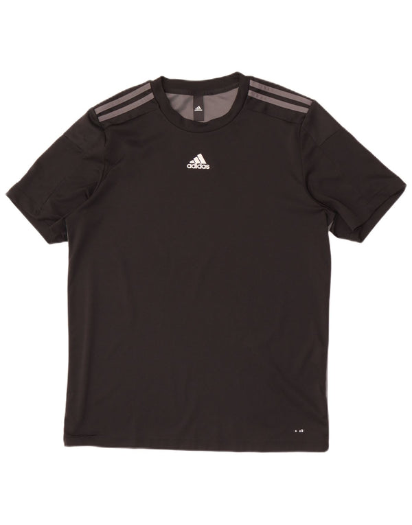 Adidas Mens Camiseta Top Médio Preto Colorblock