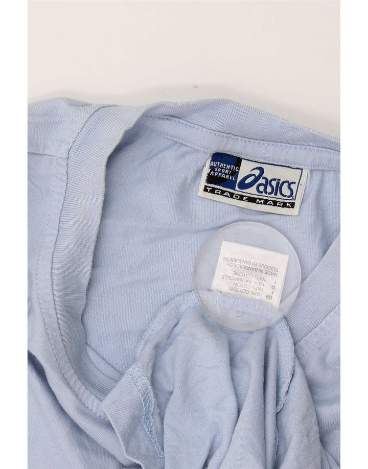 Camiseta masculina Asics Top XL algodão listrado azul