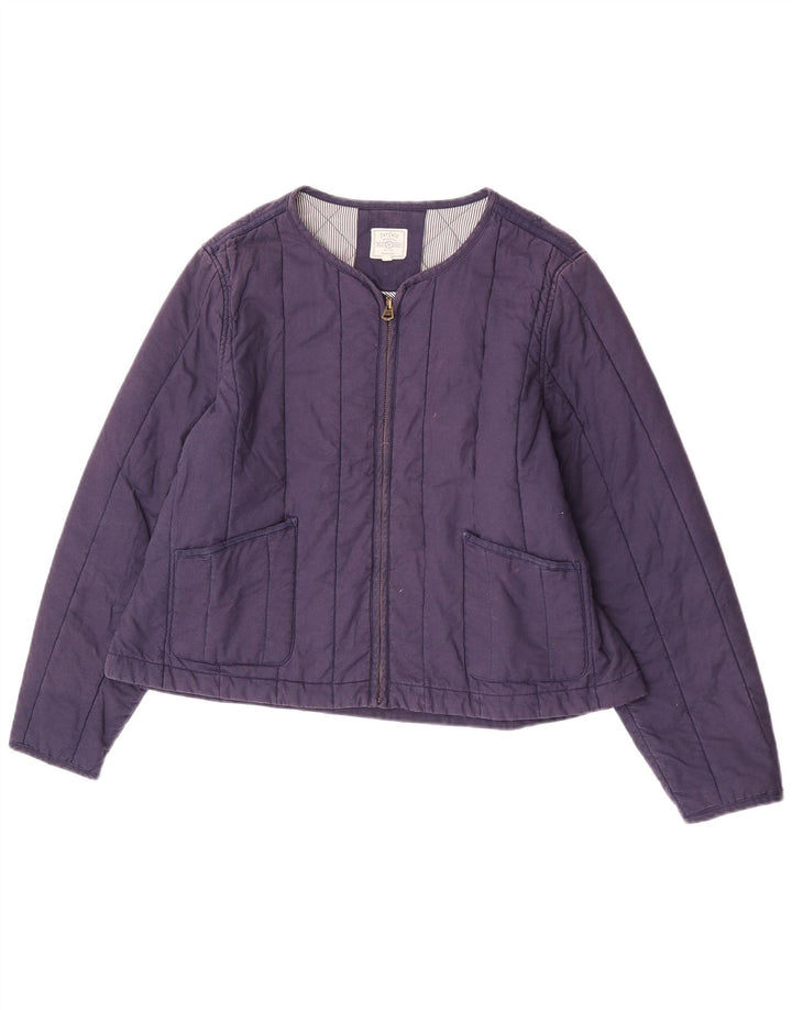 Jaqueta acolchoada feminina Fat Face UK 18 XL algodão azul marinho