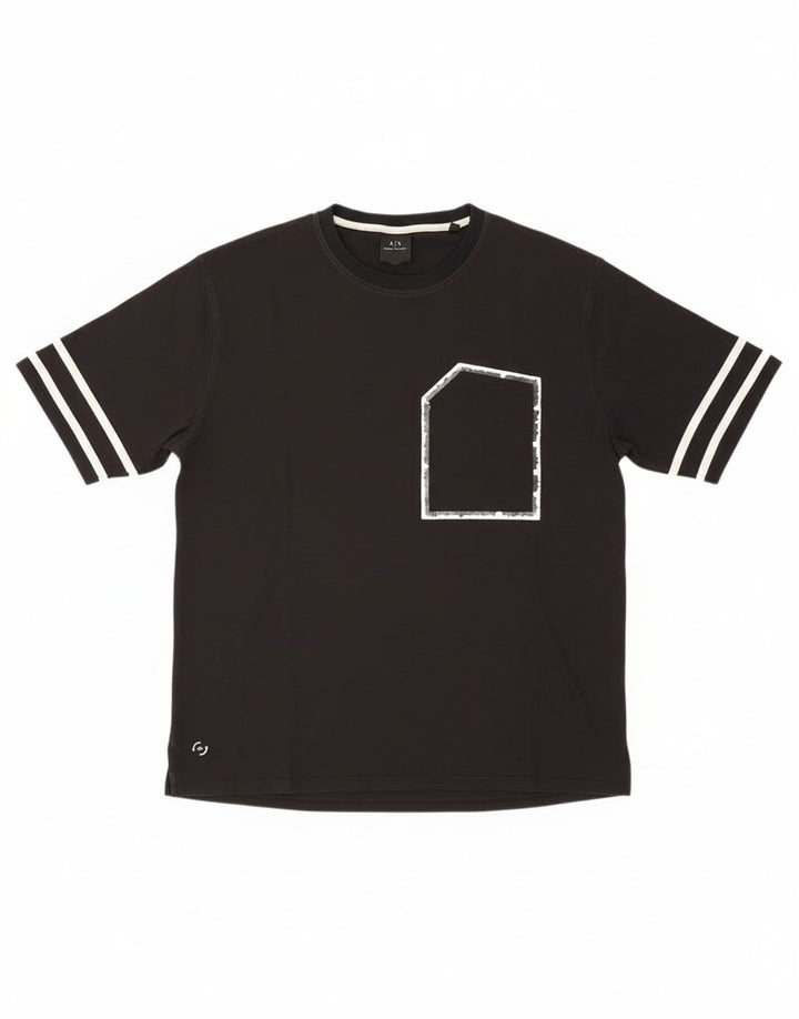 Camiseta masculina Armani Exchange Top médio preto