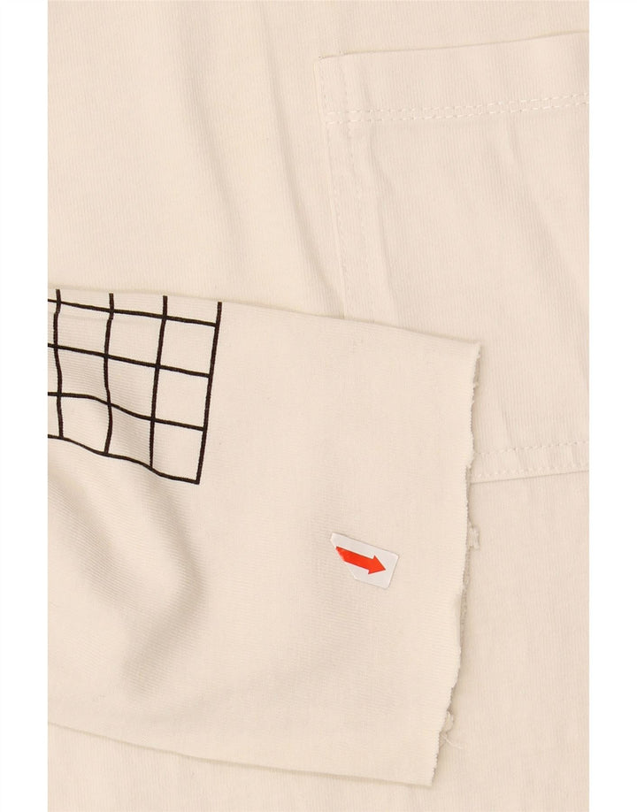 Top gráfico masculino ZARA manga comprida pequeno algodão branco