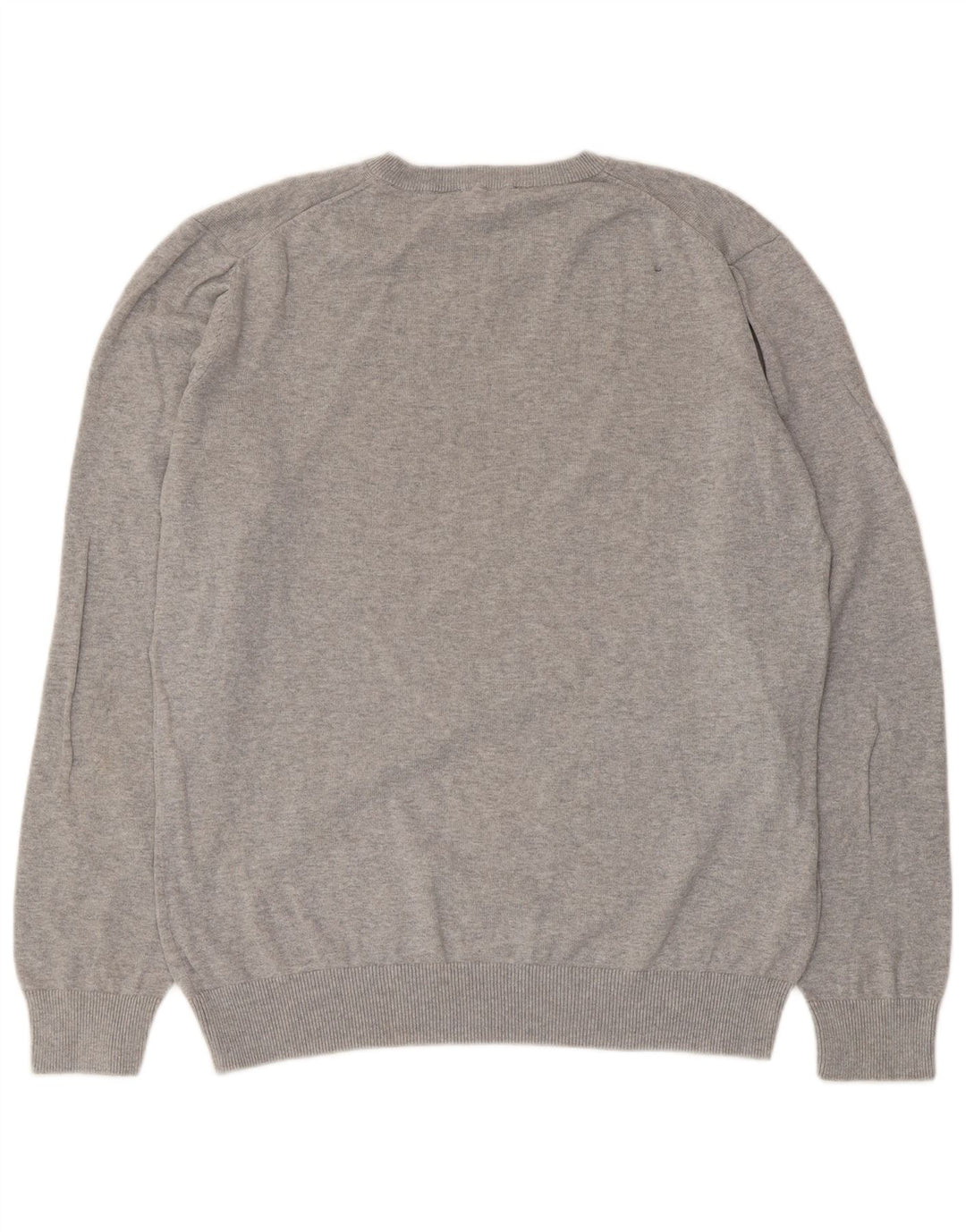 Crew Clothing Suéter masculino com decote em V grande algodão cinza