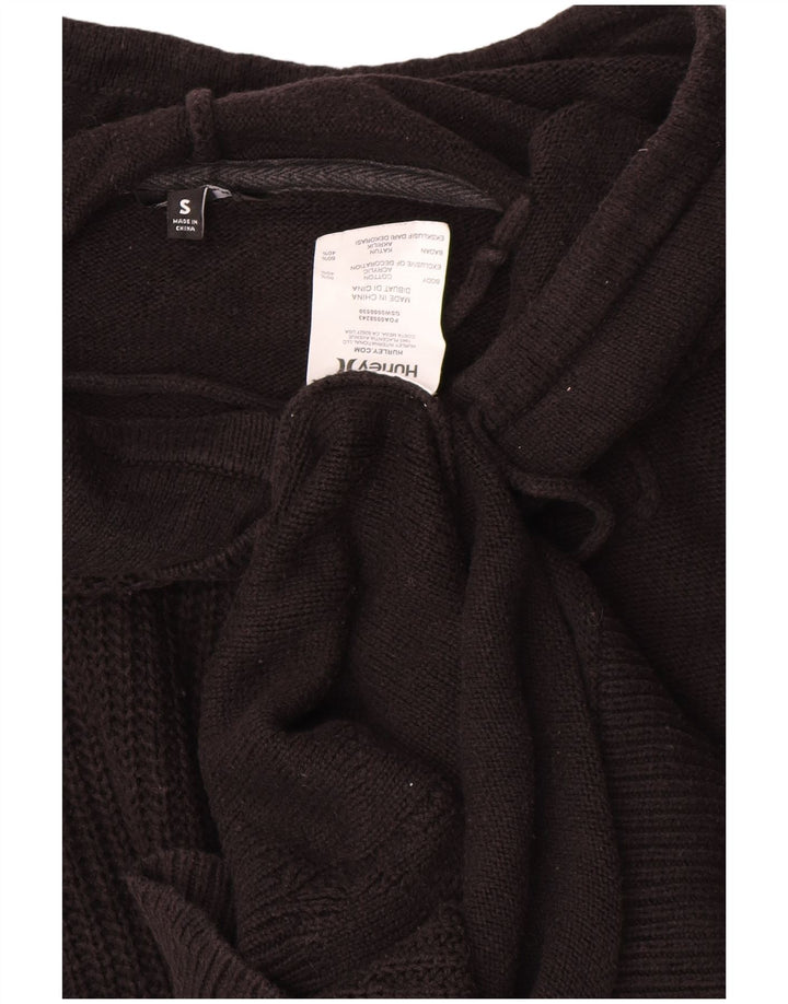 Suéter feminino Hurley de grandes dimensões Reino Unido 10 pequeno algodão preto