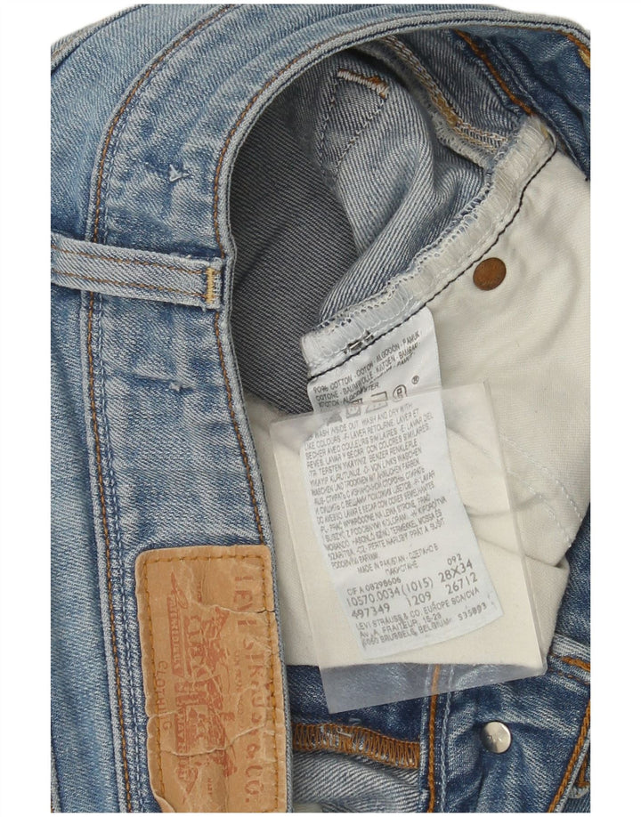 Calça jeans feminina Levi's 570 Straight W28 L30 azul algodão