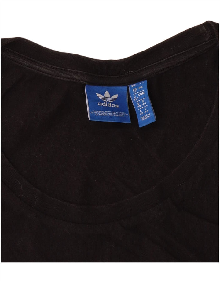 Adidas Womens Crop Graphic Vest Top UK 12 Médio Preto