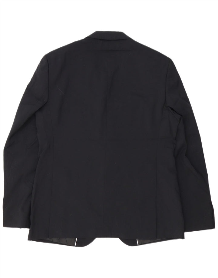 Jaqueta blazer masculina de 2 botões Slim Fit da French Connection UK 44 2XL azul marinho