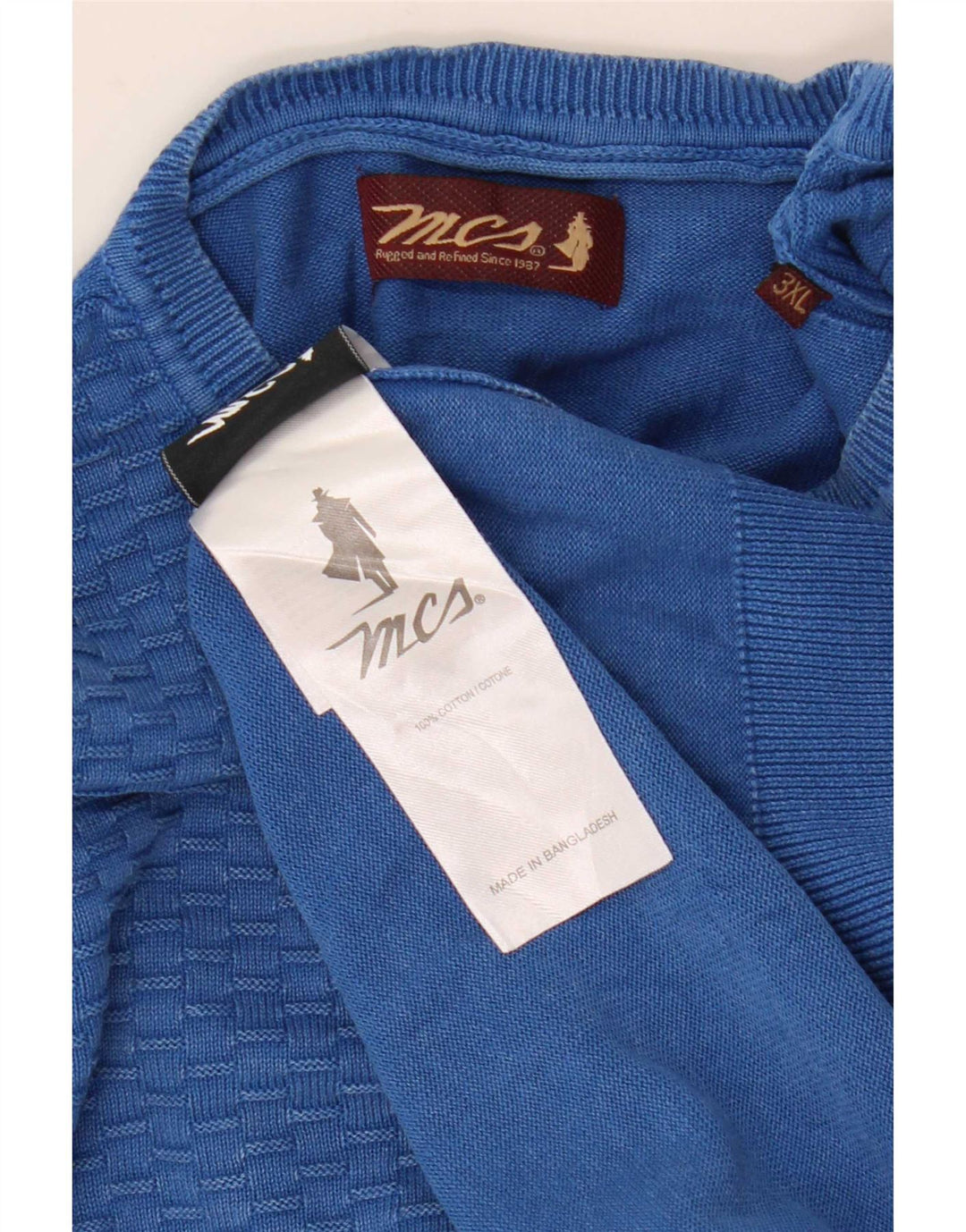 Suéter masculino Marlboro Classics com gola redonda 3XL algodão azul