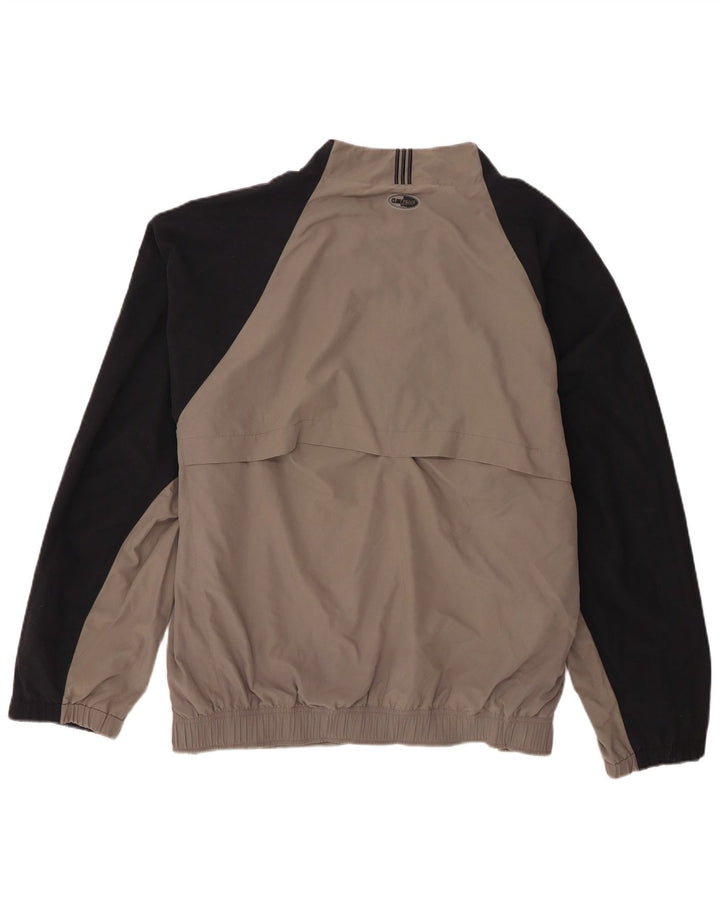 Adidas Mens Zip Neck Pullover Treino Top XL Cinza Colourblock Poliéster