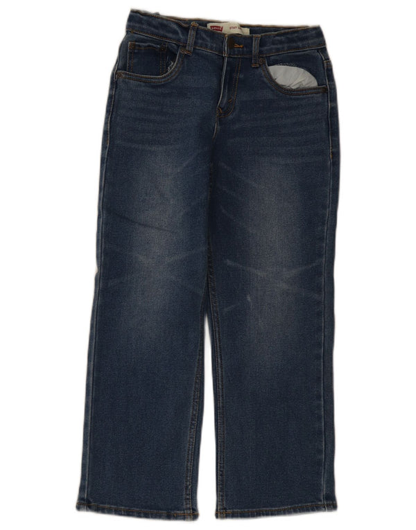 Jeans soltos para meninas Levi's 7-8 anos W26 L23 azul algodão