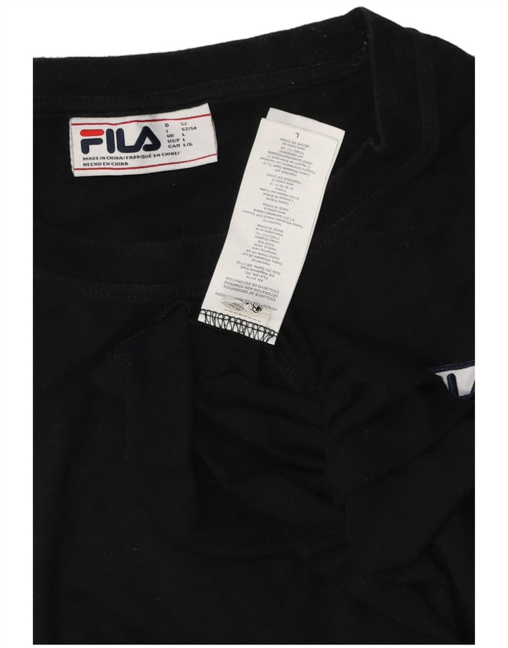 Camiseta feminina FILA grande algodão preto