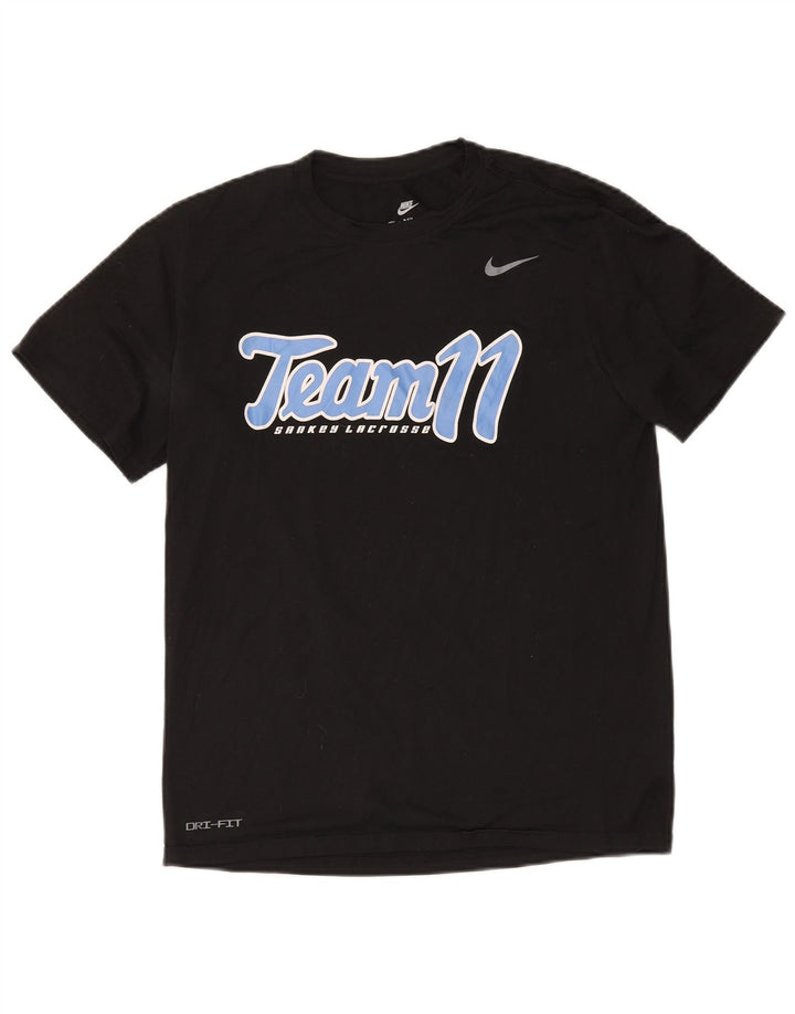 Camiseta Nike Masculina Dri Fit Graphic Top Médio Preto Poliéster
