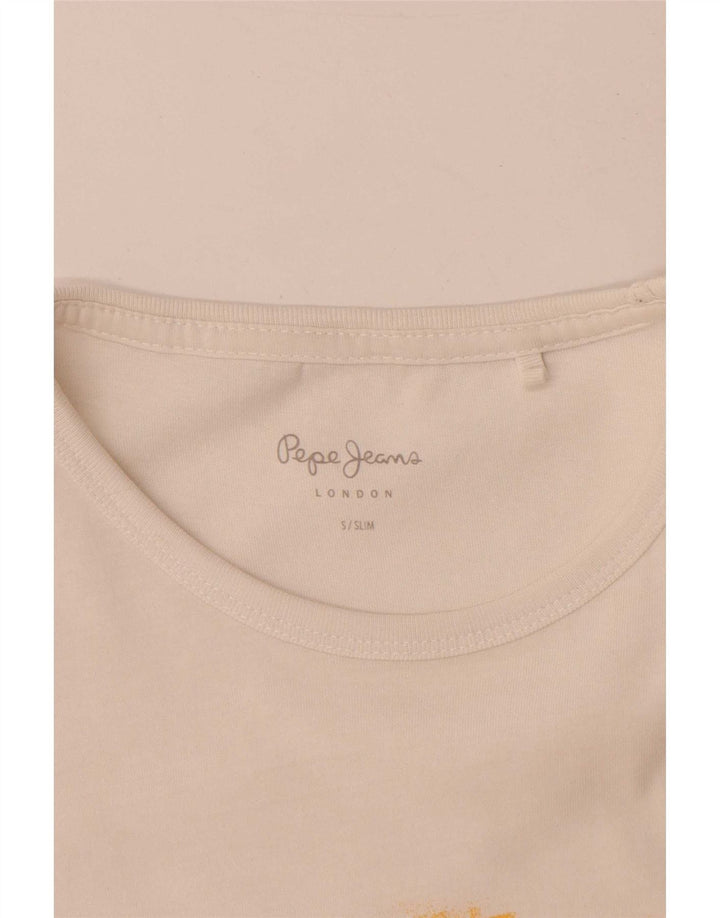 PEPE Jeans Masculino Slim Graphic Camiseta Top Pequeno Branco