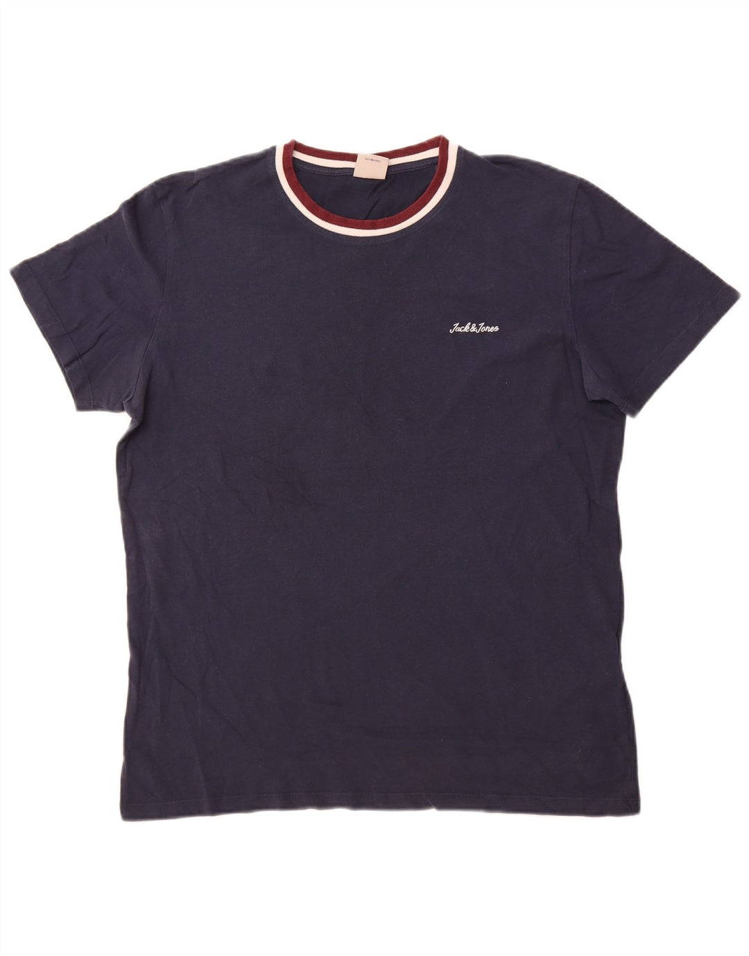 Camiseta masculina JACK & JONES grande algodão azul marinho