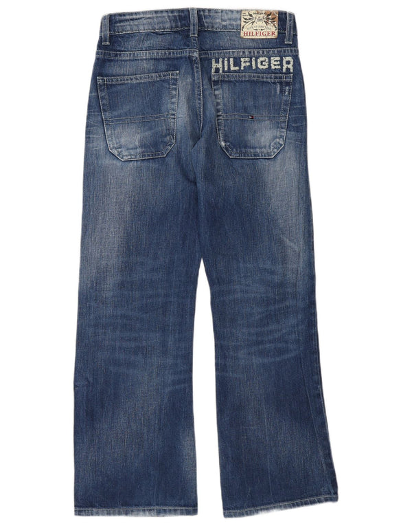 Tommy Hilfiger Boys Graphic Bootcut Jeans 9-10 anos W26 L26 Azul Algodão