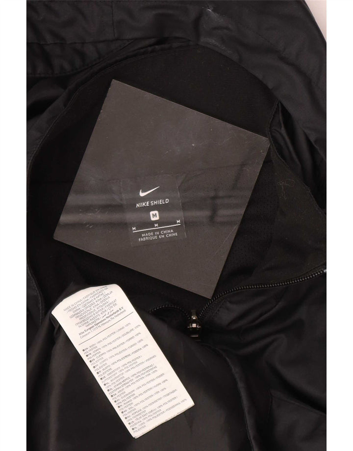 Jaqueta de chuva com capuz Nike Mens Dri Fit UK 38 poliéster preto médio