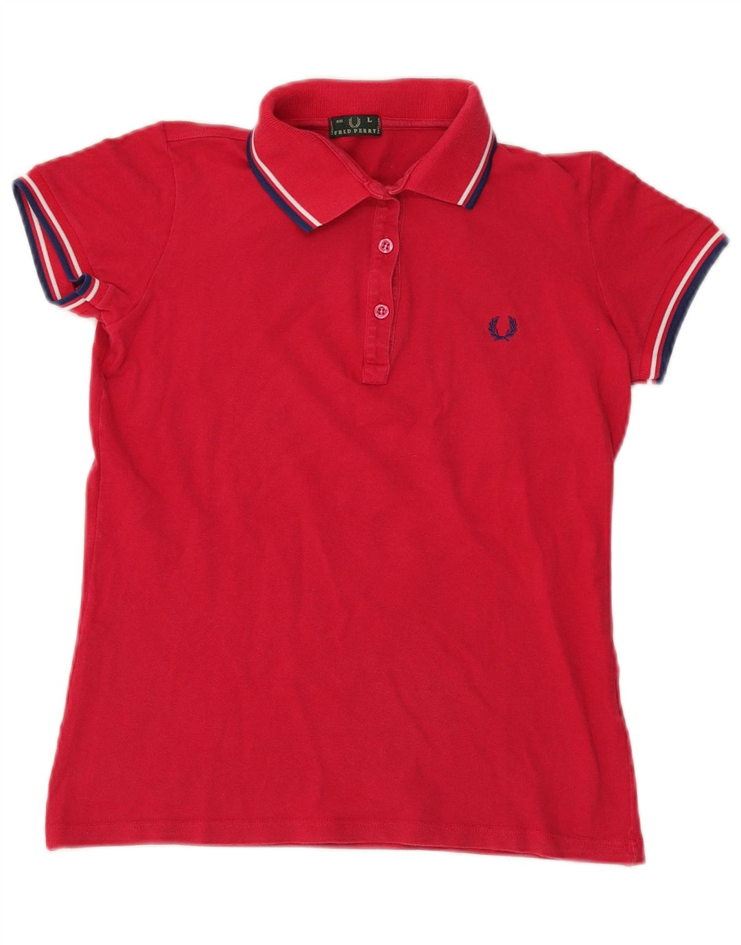 Camisa polo feminina Fred Perry Reino Unido 14 grande vermelha