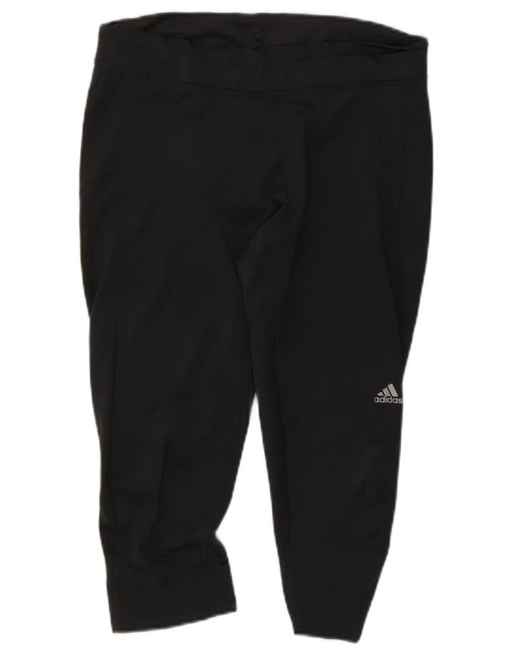 Adidas Womens Climalite Capri Leggings UK 16/18 Grande Cinza Poliéster