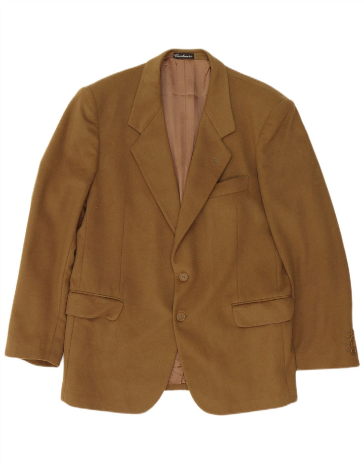 Jaqueta blazer masculina vintage com 2 botões IT 52 XL caxemira cáqui