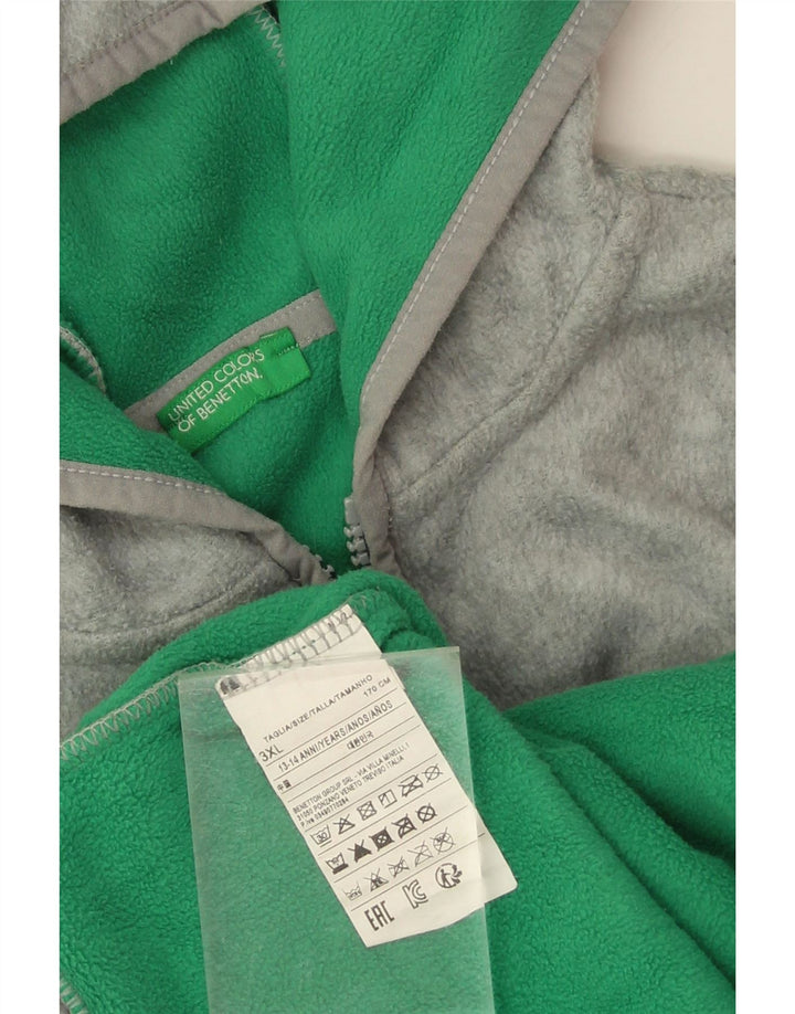 Casaco de lã com capuz Benetton Boys 13-14 anos 3XL poliéster cinzento