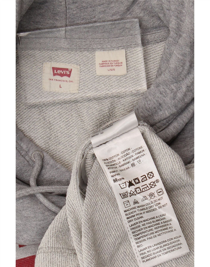 Suéter com capuz gráfico masculino Levi's grande algodão cinza