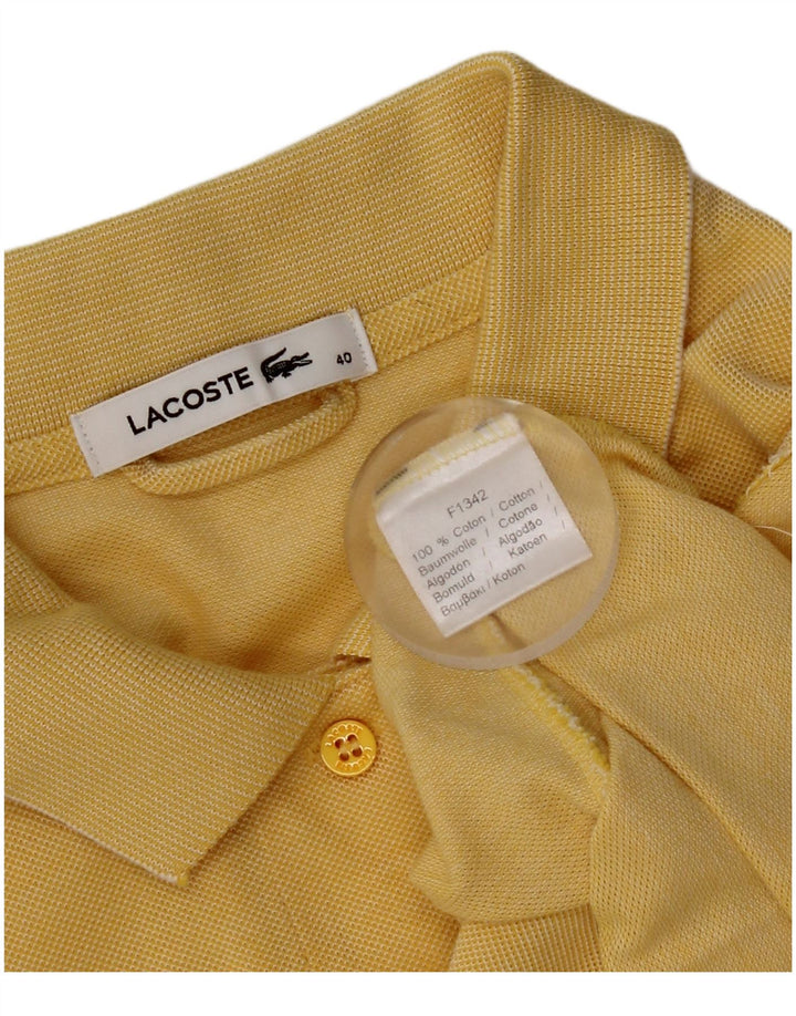 Vestido polo feminino Lacoste tamanho 40 algodão amarelo médio