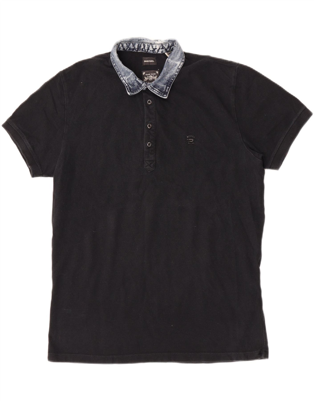 Camisa polo masculina de rugby Diesel 2XL algodão preto