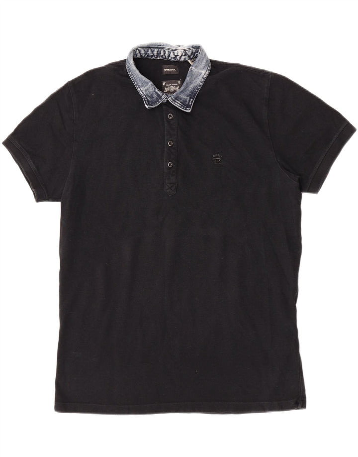 Camisa polo masculina de rugby Diesel 2XL algodão preto