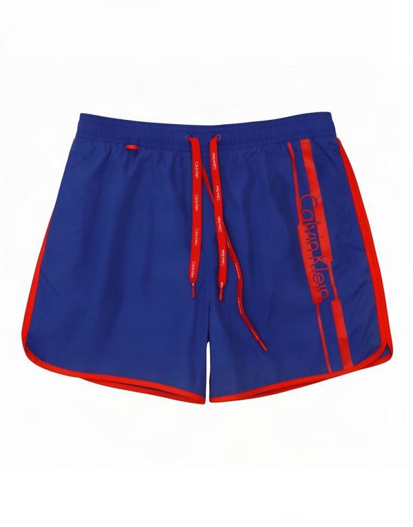 Calvin Klein Mens Graphic Swimming Shorts Small Blue Polyester