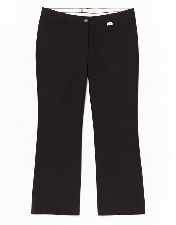 Calça feminina de cintura alta Marks & Spencer UK 18 XL W38 L30 preta