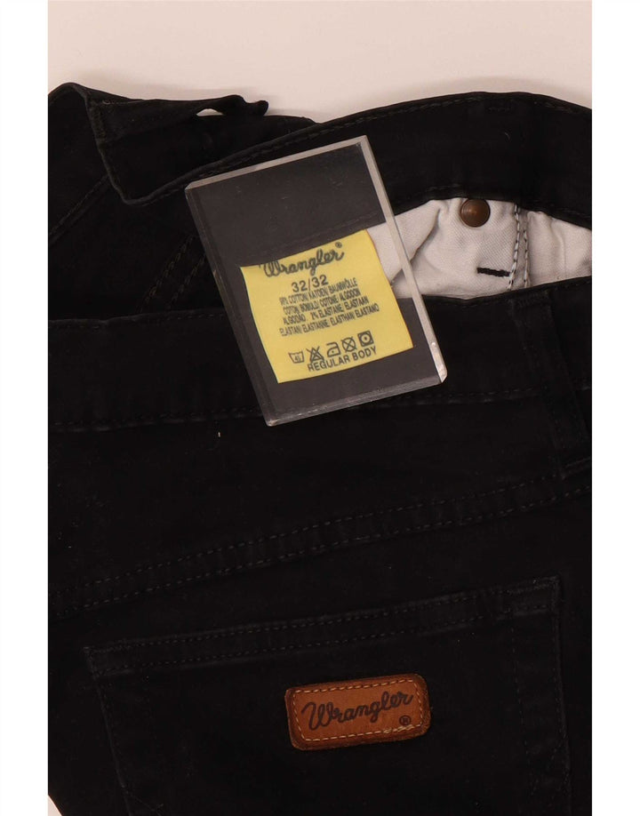 Wrangler Calça jeans masculina cônica W32 L29 algodão preto