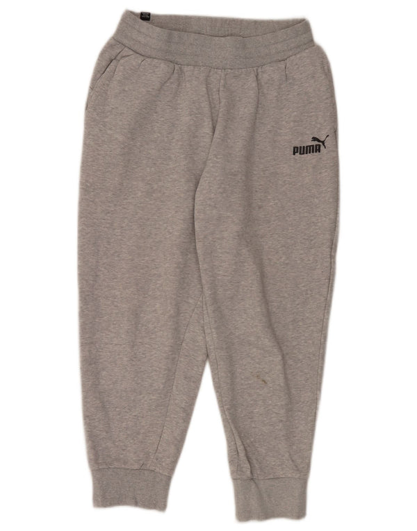 Calça esportiva feminina Puma Joggers UK 10 pequena cinza manchada