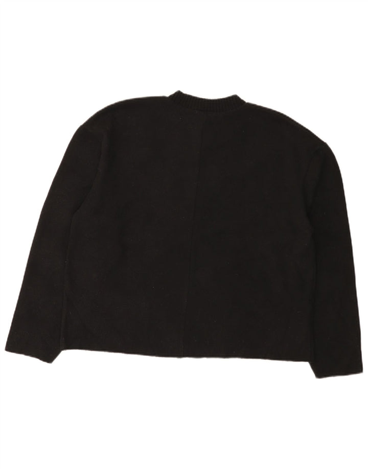 Zara Suéter feminino com gola redonda, Reino Unido 14 Médio Preto